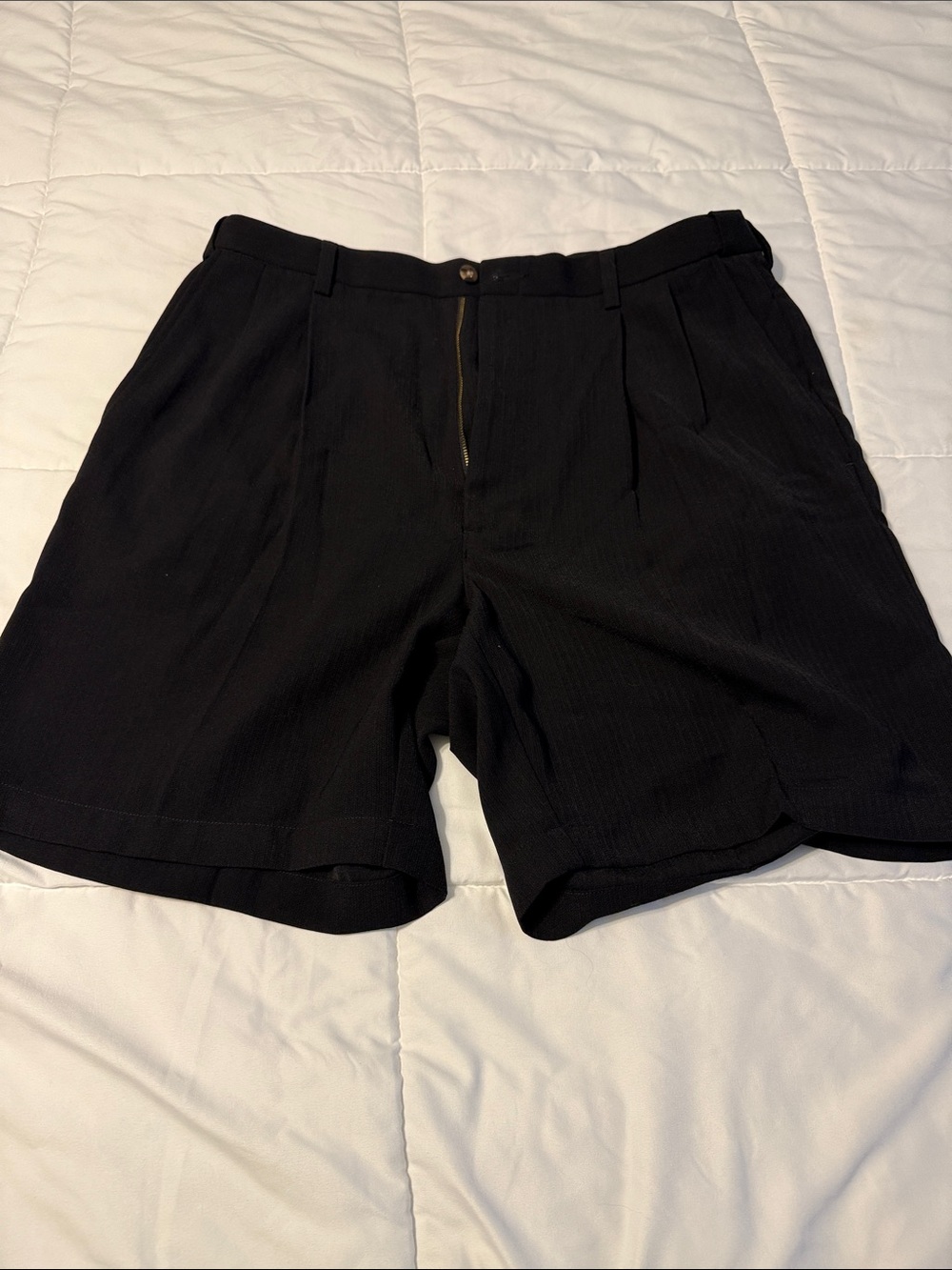 Men's Tailored Flat Front Black Shorts